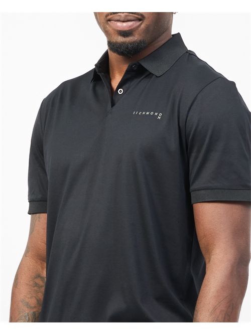 Polo Richmond X en coton avec logo brodé RICHMOND X | UMP25333POBLACK